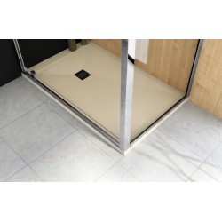 Box doccia anta fissa e porta battente, cristallo 6 mm trasparente